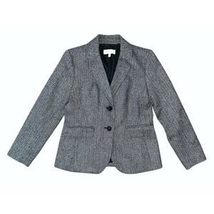 Talbots Wool Blend Herringbone Gray & Black Blazer Women's 6